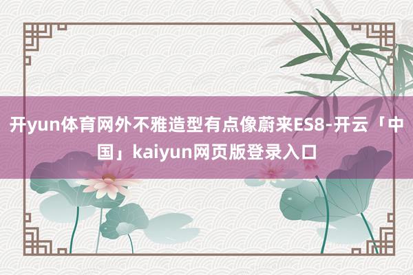 开yun体育网外不雅造型有点像蔚来ES8-开云「中国」kaiyun网页版登录入口