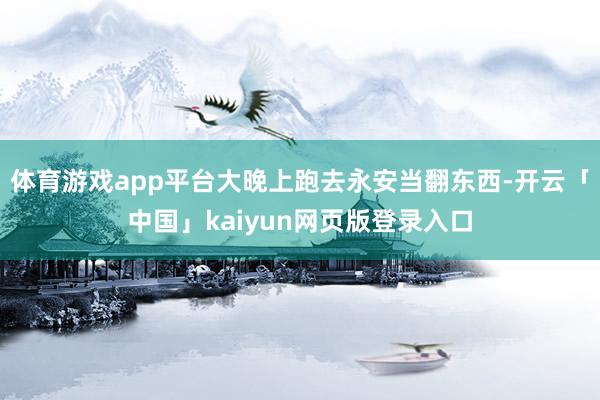 体育游戏app平台大晚上跑去永安当翻东西-开云「中国」kaiyun网页版登录入口
