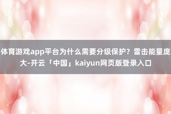 体育游戏app平台为什么需要分级保护？雷击能量庞大-开云「中国」kaiyun网页版登录入口