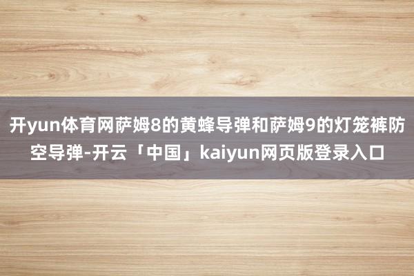 开yun体育网萨姆8的黄蜂导弹和萨姆9的灯笼裤防空导弹-开云「中国」kaiyun网页版登录入口