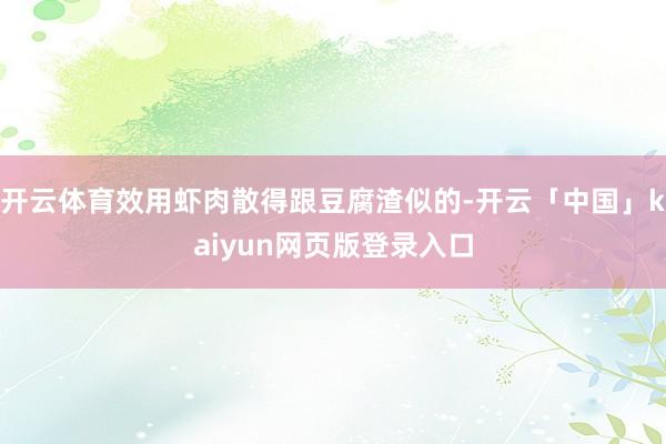 开云体育效用虾肉散得跟豆腐渣似的-开云「中国」kaiyun网页版登录入口
