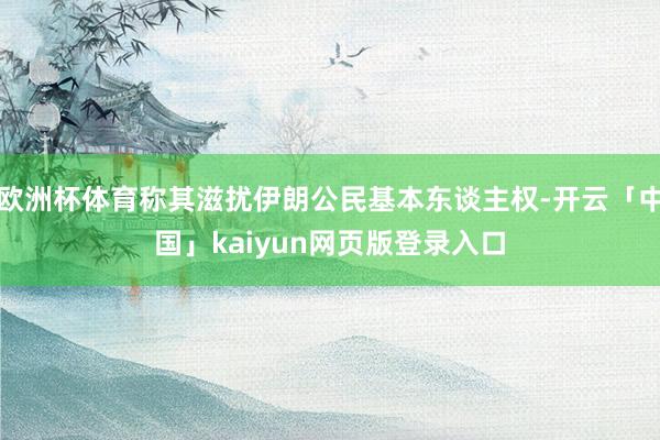 欧洲杯体育称其滋扰伊朗公民基本东谈主权-开云「中国」kaiyun网页版登录入口
