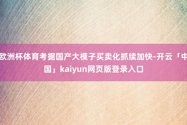 欧洲杯体育考据国产大模子买卖化抓续加快-开云「中国」kaiyun网页版登录入口