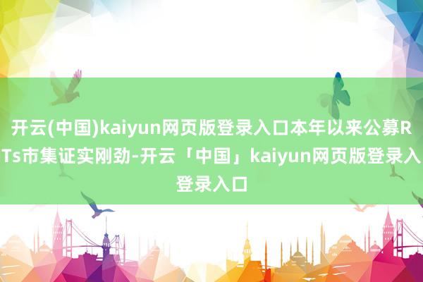 开云(中国)kaiyun网页版登录入口本年以来公募REITs市集证实刚劲-开云「中国」kaiyun网页版登录入口